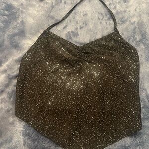 Black and White Polka Dot Crop Top